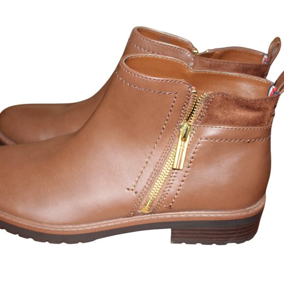 Tommy Hilfiger Fawn 2 Leather Almond Toe Ankle Cognac size 9 1/2 M New - Picture 6 of 14